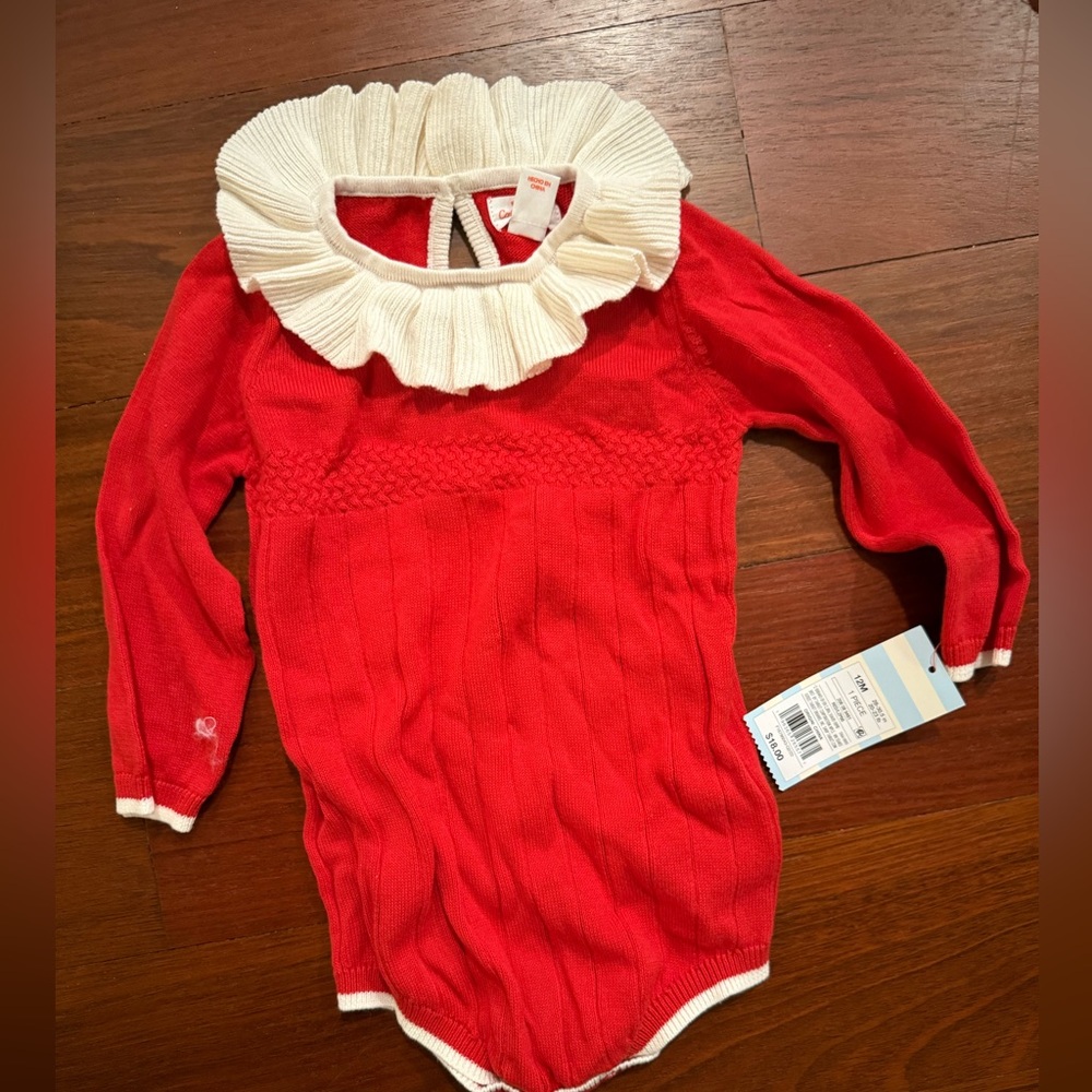 Red and White Kids One Piece